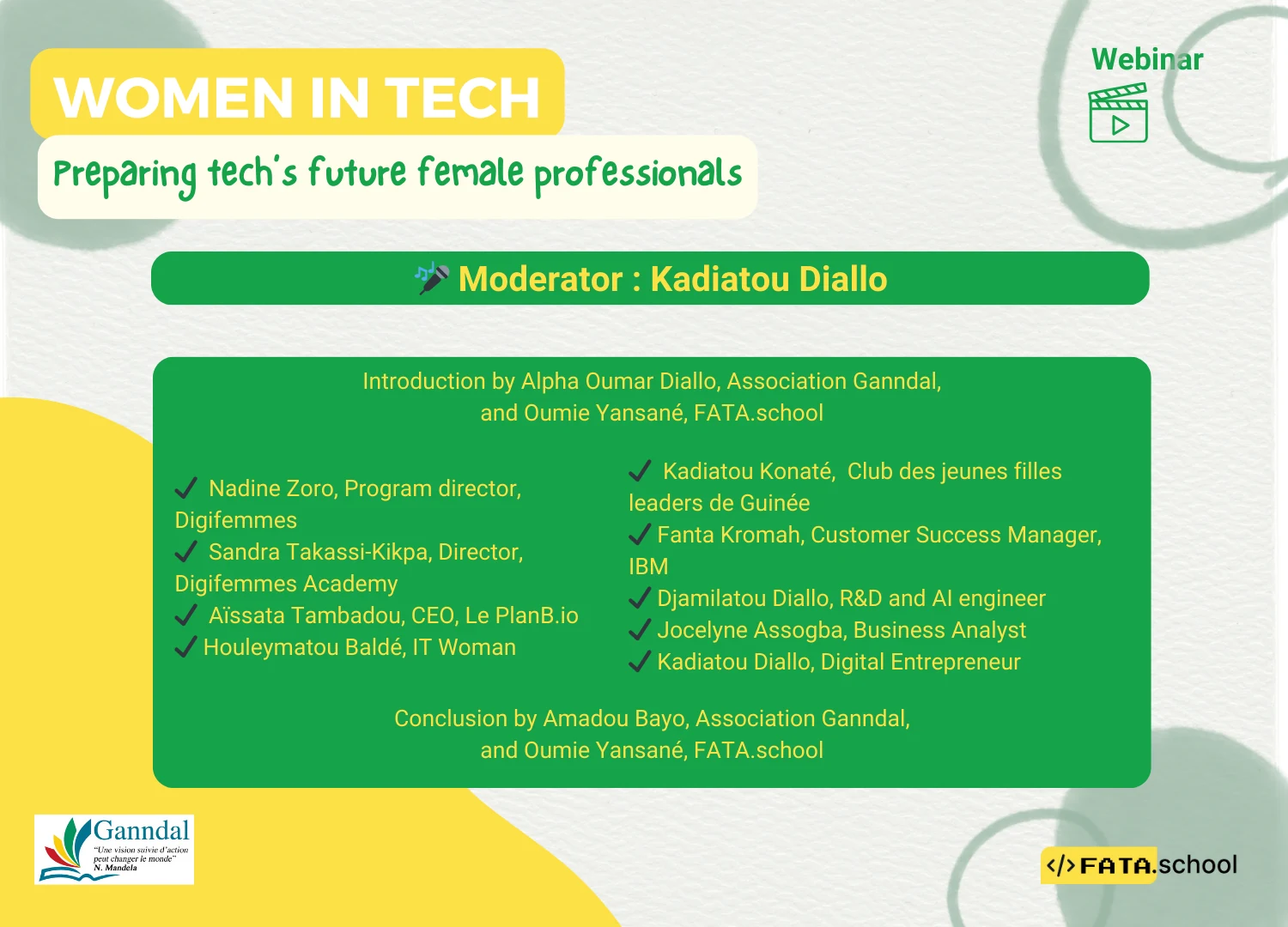 Panellists of the Women in Tech webinar